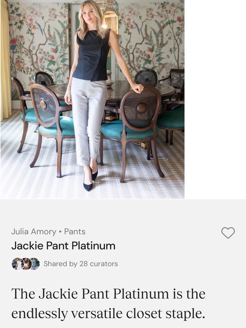 Platinum Cropped Jackie Pants